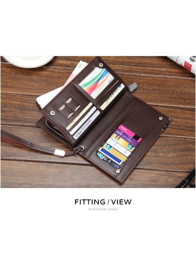 baellerry Men's Wallet Long Zipper Multi-functional Wear-resistant Wallet Business Advanced Sense Handbag  - Image 3