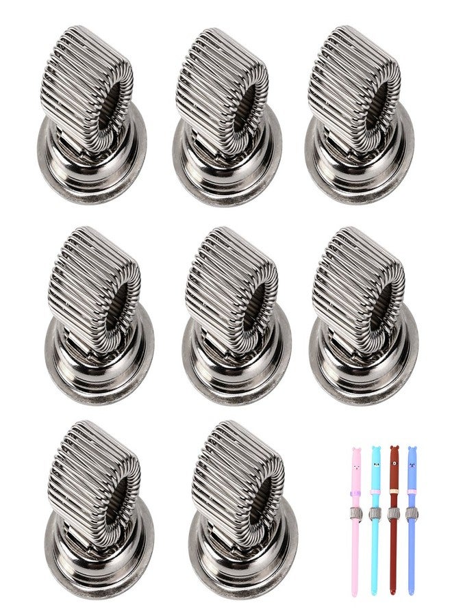 BTSKY® Stainless Steel Magnetic Pen Holder Clips- Magnetic Pen Clip Holder Fit Any Size Pens magnetic push pins for Refrigerator Whiteboard Erase Board and Bulletion Board Map, 8 Pack - Image 1