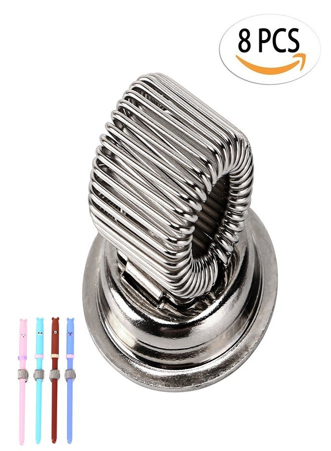 BTSKY® Stainless Steel Magnetic Pen Holder Clips- Magnetic Pen Clip Holder Fit Any Size Pens magnetic push pins for Refrigerator Whiteboard Erase Board and Bulletion Board Map, 8 Pack - Image 2