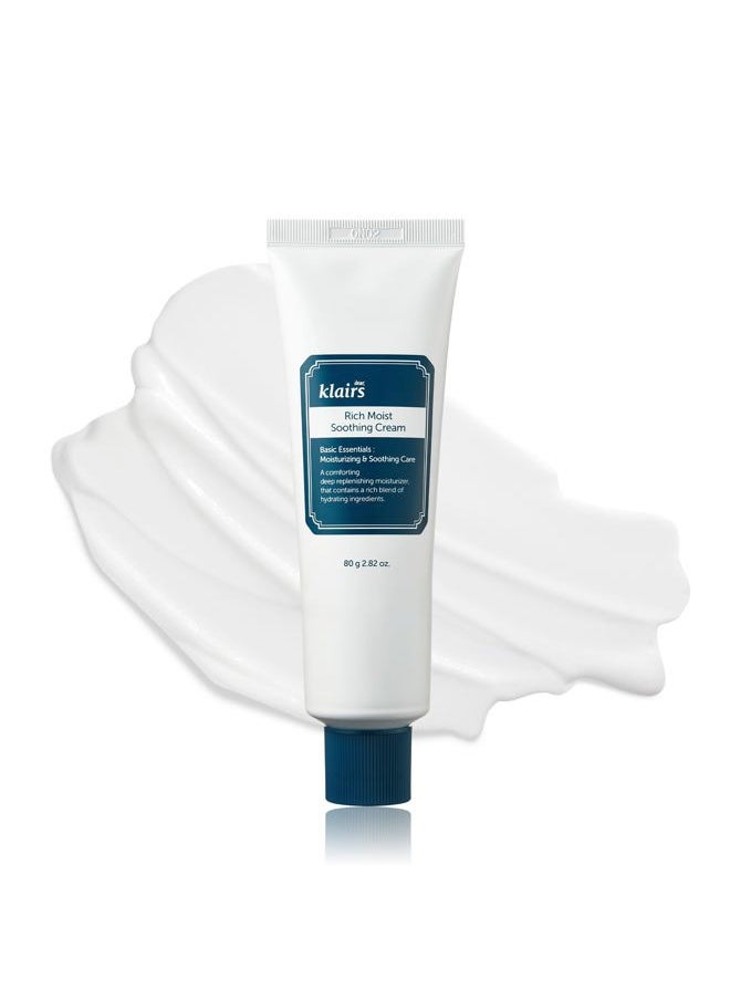 DearKlairs Rich Moist Soothing Cream 80ml, Repair Skin Barrier, Sensitive Skin, Hypoallergenic, Centella Asiatica, Ceremide, Moisturizer, Full Hydration, Non-sticky texture, Korean Moisturizer  - Image 1