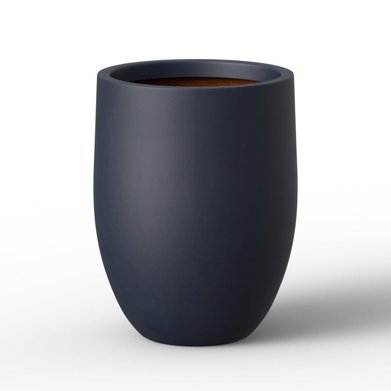 Kante 11.8 Inch Tall Concrete Planter, Large Indoor Outdoor Plant Pot with Drainage, Smooth Charcoal Finish with Painted Interior, Ideal for Porch, Home, Garden, Patio - Image 1