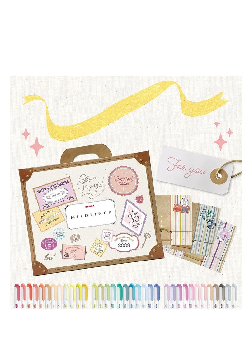 ZEBRA ZEBRA WKT7-35C Highlighter, Mildliner, 35 Color Set, Gift Box Included  - Image 3