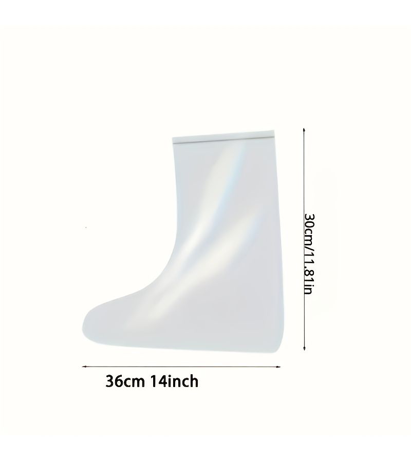 8 Pairs White Transparent PVC Sandproof Shoe Covers Slip Resistant Washable Disposable High Quality Outdoor Use Rainy Days Sports Casual Wear For Rain Boots Sneakers - Image 3