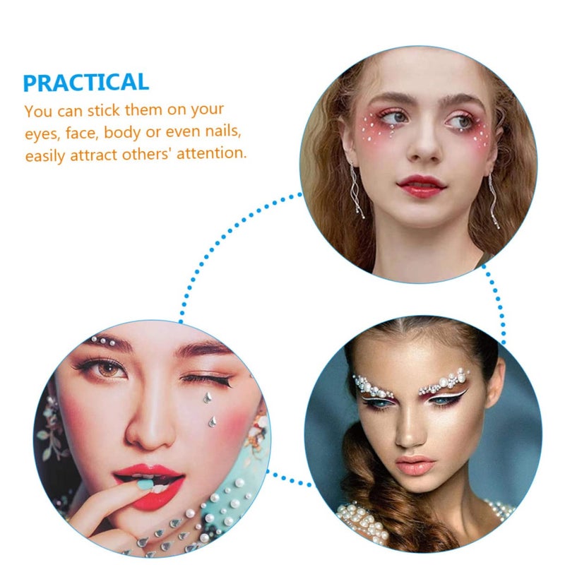 5sets Acrylic Face Jewels Stickers Self Adhesive Rhinestones for Makeup Eyes and Festive Decor - Image 4