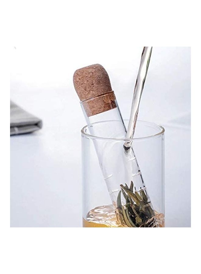 NIBEMINENT Cork Glass Bottle Tea Infuser Transparent 15.5cm - Image 3