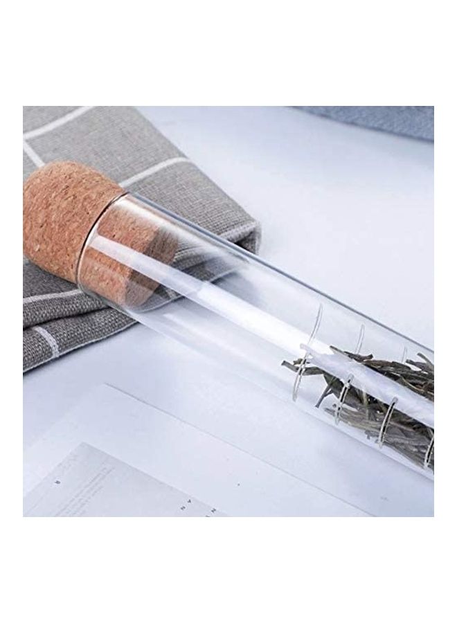 NIBEMINENT Cork Glass Bottle Tea Infuser Transparent 15.5cm - Image 4