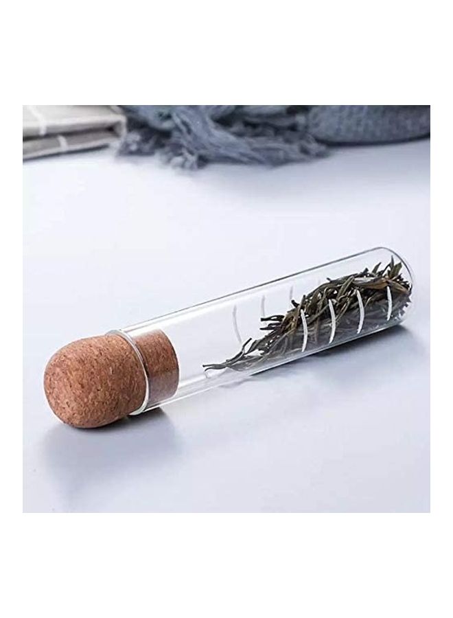 NIBEMINENT Cork Glass Bottle Tea Infuser Transparent 15.5cm - Image 2