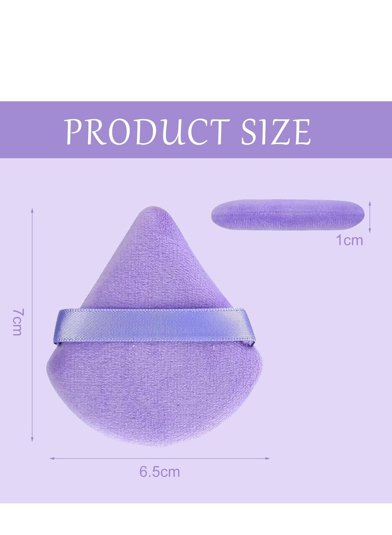 طقم من ٣ قطع من بودر باف للوجه والجسم، إسفنجات مكياج مثلثة من الفيلور، قابلة لإعادة الاستخدام - Image 3