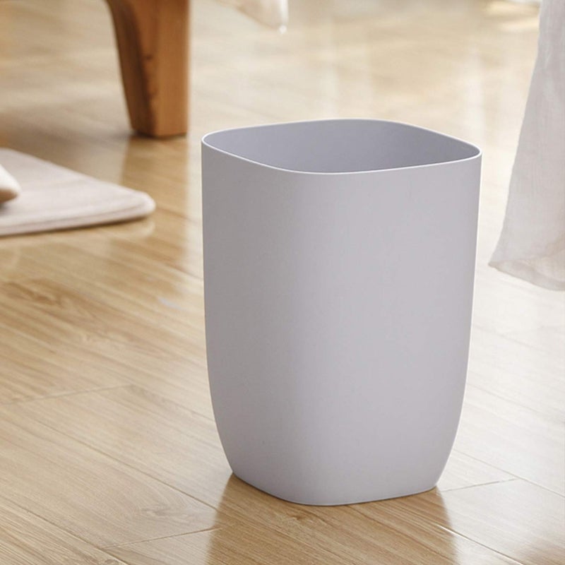 mingol Bathroom Trash Can, Small Garbage Can for Bedroom, Living Room, Kitchen, Slim Cute Plastic Waste Basket for Office, 7L, Grey - Image 3