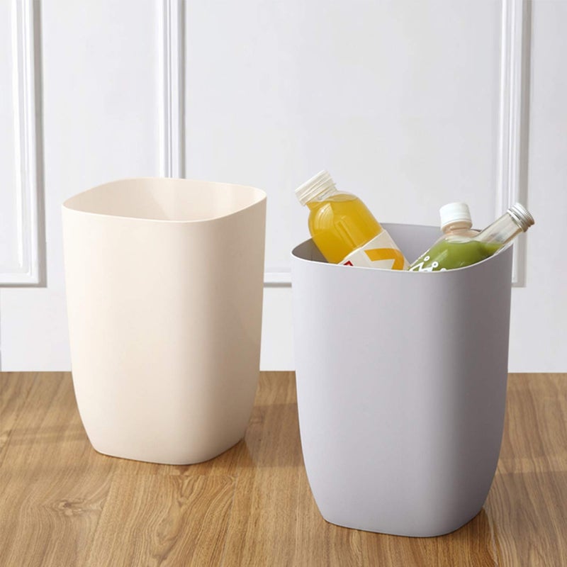 mingol Bathroom Trash Can, Small Garbage Can for Bedroom, Living Room, Kitchen, Slim Cute Plastic Waste Basket for Office, 7L, Grey - Image 5