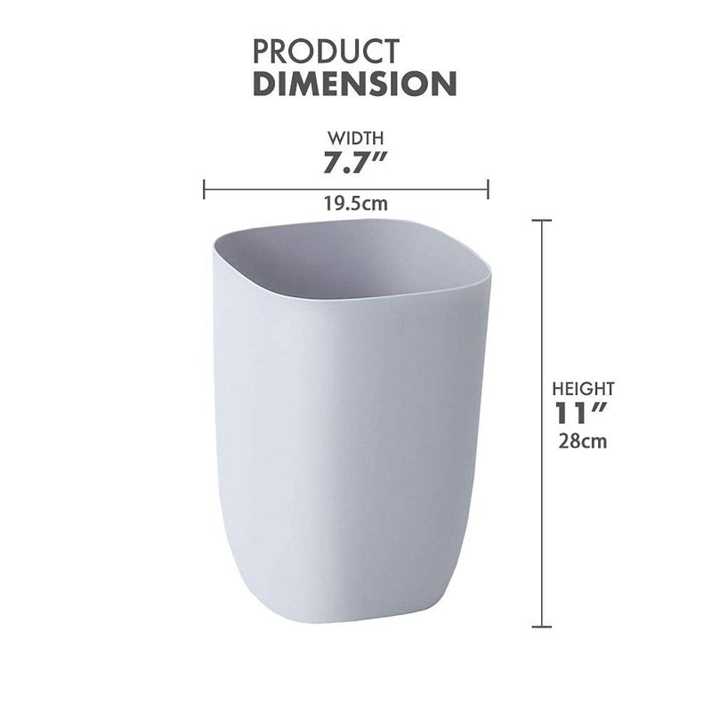 mingol Bathroom Trash Can, Small Garbage Can for Bedroom, Living Room, Kitchen, Slim Cute Plastic Waste Basket for Office, 7L, Grey - Image 2