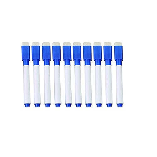 deziine�( Set OF10 Blue Magnetic MARKER School Classroom Whiteboard Pen Erasable Children Kids Stationery Gift Eraser Marker Pen - Image 2