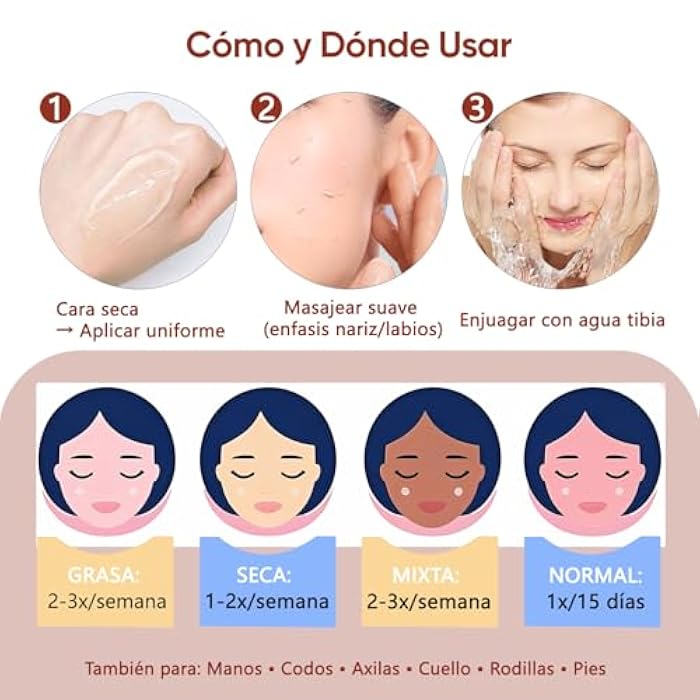 QUARXERY جل تقشير وتنقية كواركسي، 2 قطعة جل تقشير مرطب لطيف، مقشر للوجه ينظف البشرة من الجلد الميت والغبار والشوائب الأخرى لمنع حب الشباب، مع النياسيناميد وفيتامين E - Image 5