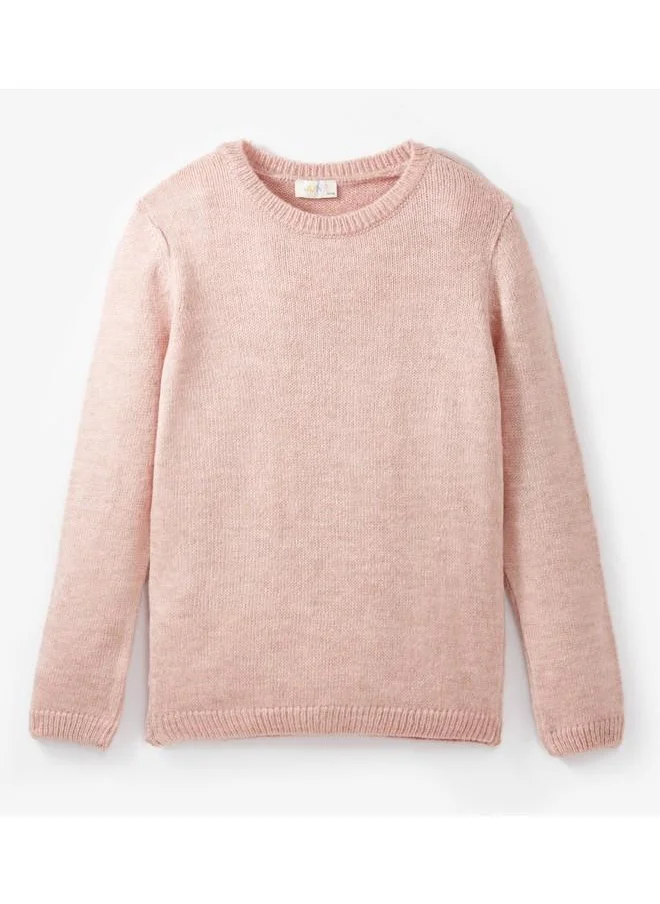 JUNE June Girl Basic Plain Sweater Dark Pink