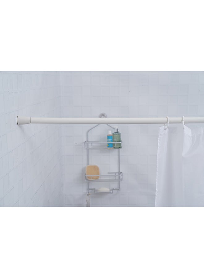 Pan Home Tedd Extendable Shower Curtain Rod 130-240cm-White - Image 1