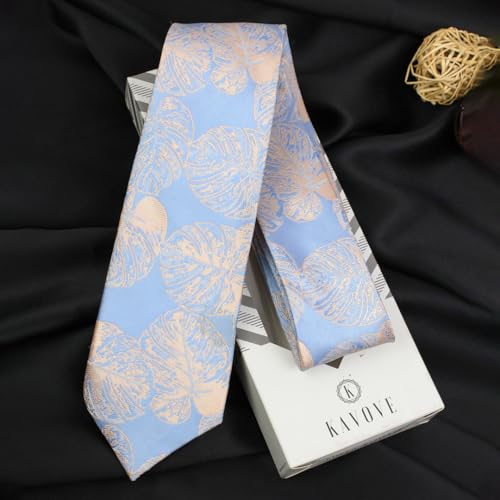 Kovove Kavove The Big Leaf Blue Necktie For Men - Image 2
