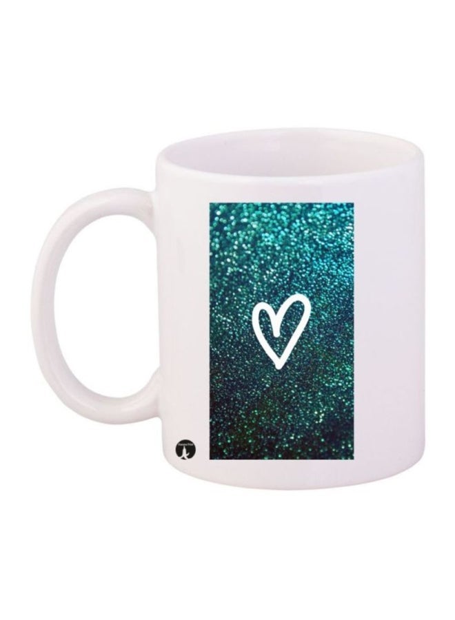 Heart Printed Coffee Mug White/Green/Black