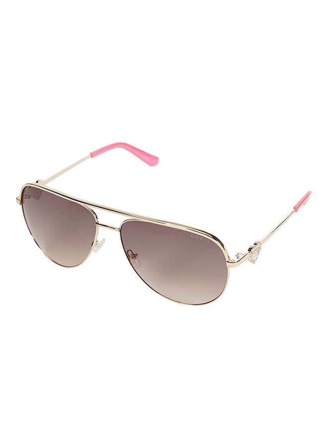 GUESS Unisex Aviator Large Sunglasses with Brown Lenses - GF6106 32F 64mm - Image 1