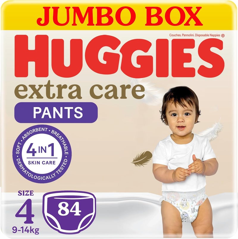 Huggies Extra Care Pants Size 4 - Jumbo Box of 84 - Image 1