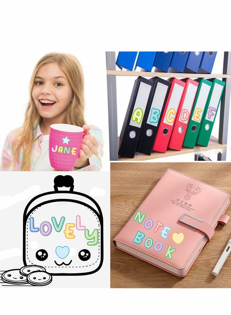 SYOSI 8 أوراق ملصقات الحروف 960 ملصق حرف للحرف اليدوية، ملصقات حروف ملونة مضادة للماء، ملصق فينيل ذاتي اللصق، لتسميات، لافتات المتاجر، كتابة لاصقة، صندوق البريد، أرقام المنازل - Image 4