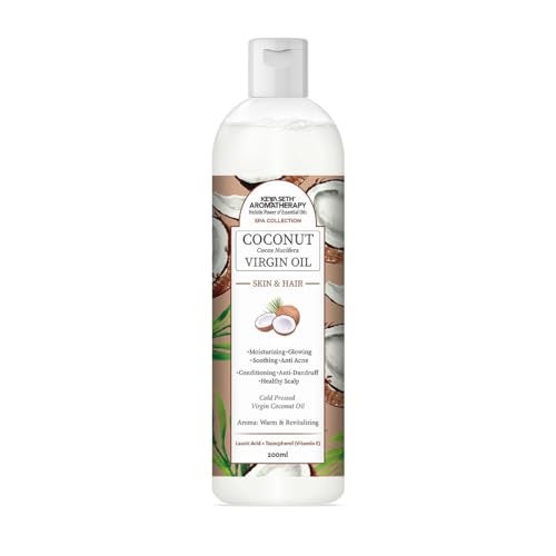 KEYA SETH AROMATHERAPY, DEVICE OF DROP KEYA SETH AROMATHERAPY Virgin Coconut Oil, Skin & Hair, Cold Pressed, Moisturizing Glowing Soothing Nourishment, Rich in Lauric Acid & Vitamin E 200ml - Image 1