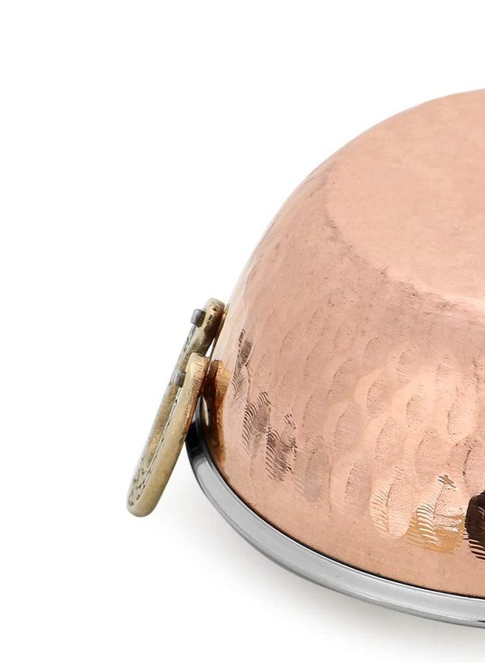 BLACKSTONE - Designed Handle Stainless Steel with Copper Base Serving Kadai 13Cm - Image 1