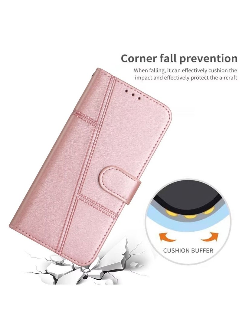 For Realme C53 Case,Premium Realme C53 Leather Wallet Cover with Card Holder Kickstand Magnetic Closure Flip Folio Case for Realme C53,Pink  - Image 5