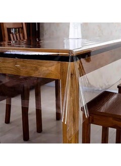 Generic Clear Vinyl Tablecloth Protector Waterproof/Oil-Proof Plastic Square Transparent Sheet Table Cover 80x150cm  - Image 1