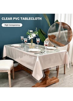Generic Clear Vinyl Tablecloth Protector Waterproof/Oil-Proof Plastic Square Transparent Sheet Table Cover 80x150cm  - Image 4