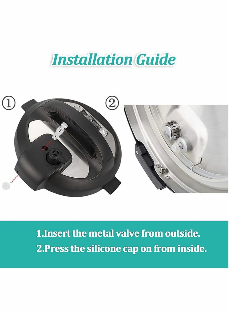 KASTWAVE Steam Release Handle Original Float Valve Replacement Parts Universal Pressure Valve For Instant Pot With 3 Silicone Caps Gaskets For Instant Ultra 3 6 8 Qt For Electric Pressure Cooker  - Image 4