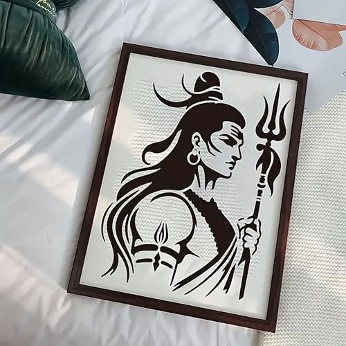 Cliths Shiva Stencils for Painting Reusable Hindu God Character Stencil for Art Craft Wall Wood Fabric Canvas Drawing DIY Home Decor Plastic Sheet for Kids and Adults - Image 3