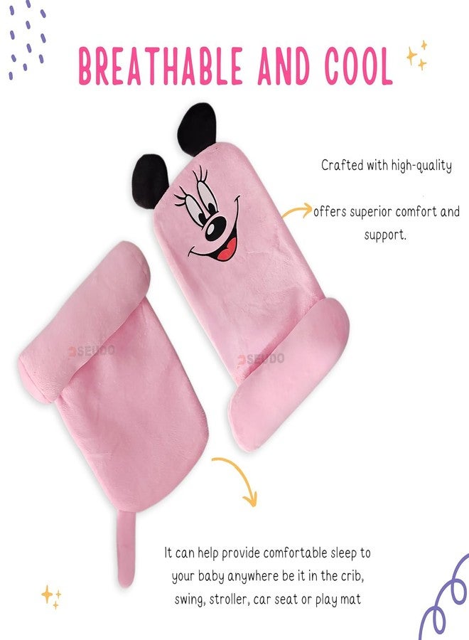 PSEUDO® Cozy Nursing Baby Arm Pillow for Cradle Gift for Novice Mothers: Head Support Pillow Anti-Spitting Breastfeeding and Bottle Feeding Nursing Arm Pillow (Pink Mini) - Image 2
