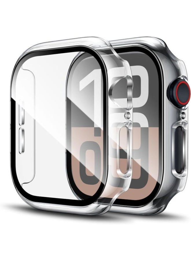 واقي شاشة Apple Watch متوافق مع سلسلة 11 مقاس 42 مم، غطاء كامل صلب من البولي كربونات فائق النحافة، حماية كاملة (42 مم، شفاف) - Image 1