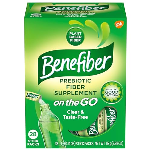 Benefiber On the Go Prebiotic Fiber Supplement Powder for Digestive Health Daily Fiber Unflavored 28 Sticks 392 Ounces