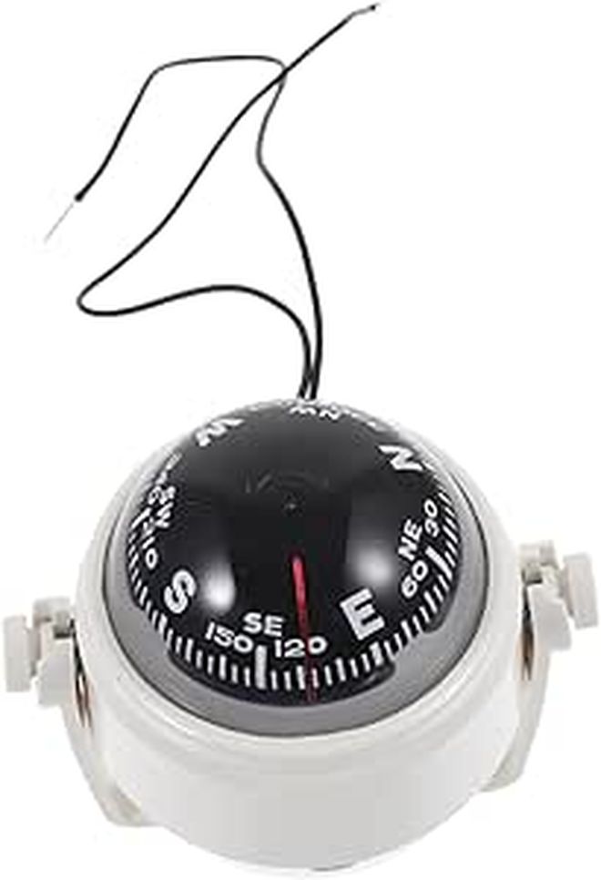 Magnetic Car Compass with Calibration for Dashboard Navigation Black - Image 1