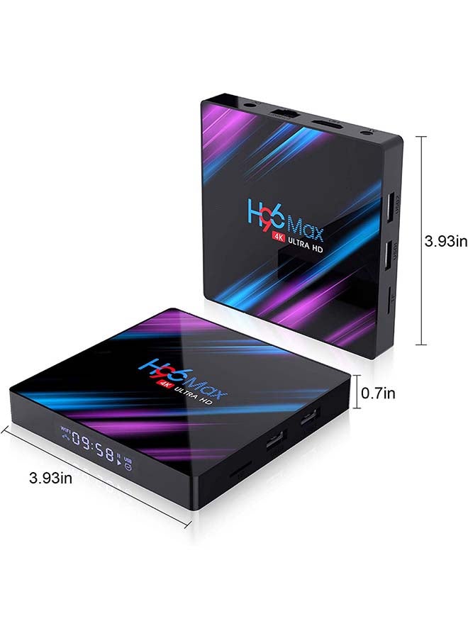 وونكت TV بوكس H96 ماكس ذكي يعمل بنظام أندرويد مع واي فاي مزدوج يدعم تقنية البلوتوث 4.0 بدقة 4K فائقة الوضوح ويدعم الفيديو ثلاثي الأبعاد ANTV-WO-H96MX-4-64 أسود - Image 4