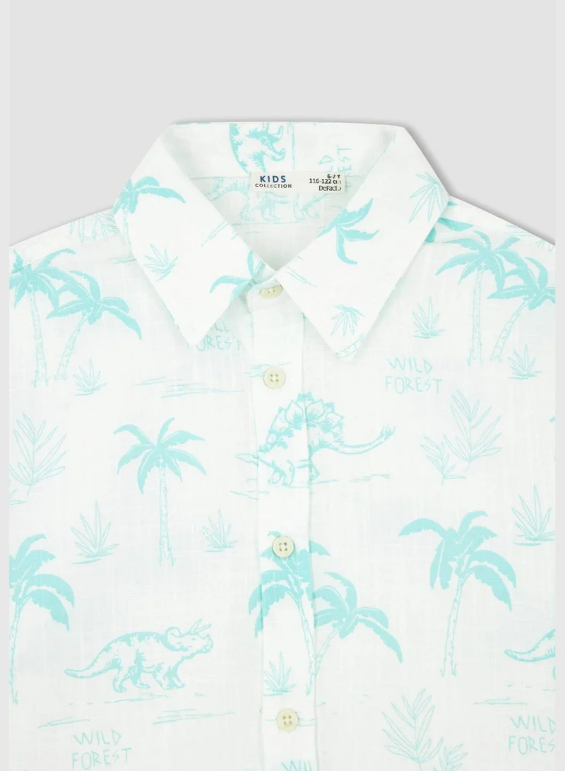 ديفاكتو Regular Fit Short Sleeve Dinasour Print Shirt