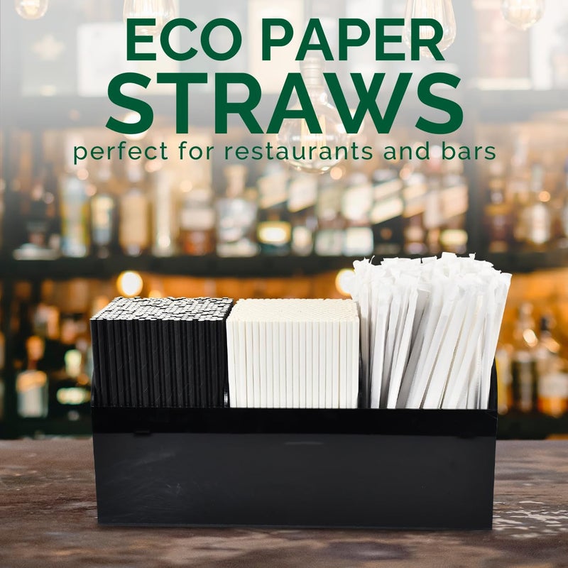 chunspak Black Paper Straws 1000 Count - 7.75"" x 0.24""  100% Biodegradable & Compostable  Disposable Drinking Straws Bulk - Cocktail  Bars  Restaurants - Image 4