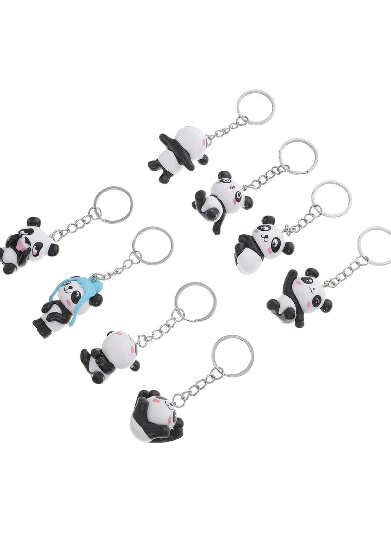 GGOOT 8pcs Panda Keychain Cute Animal Keychain Panda Cartoon Key Rings Pendant Bag Charm Pendant Miniature for Kid Toy Ornament Souvenirs - Image 1