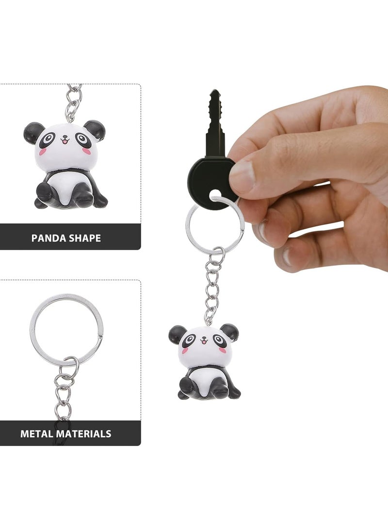 GGOOT 8pcs Panda Keychain Cute Animal Keychain Panda Cartoon Key Rings Pendant Bag Charm Pendant Miniature for Kid Toy Ornament Souvenirs - Image 3