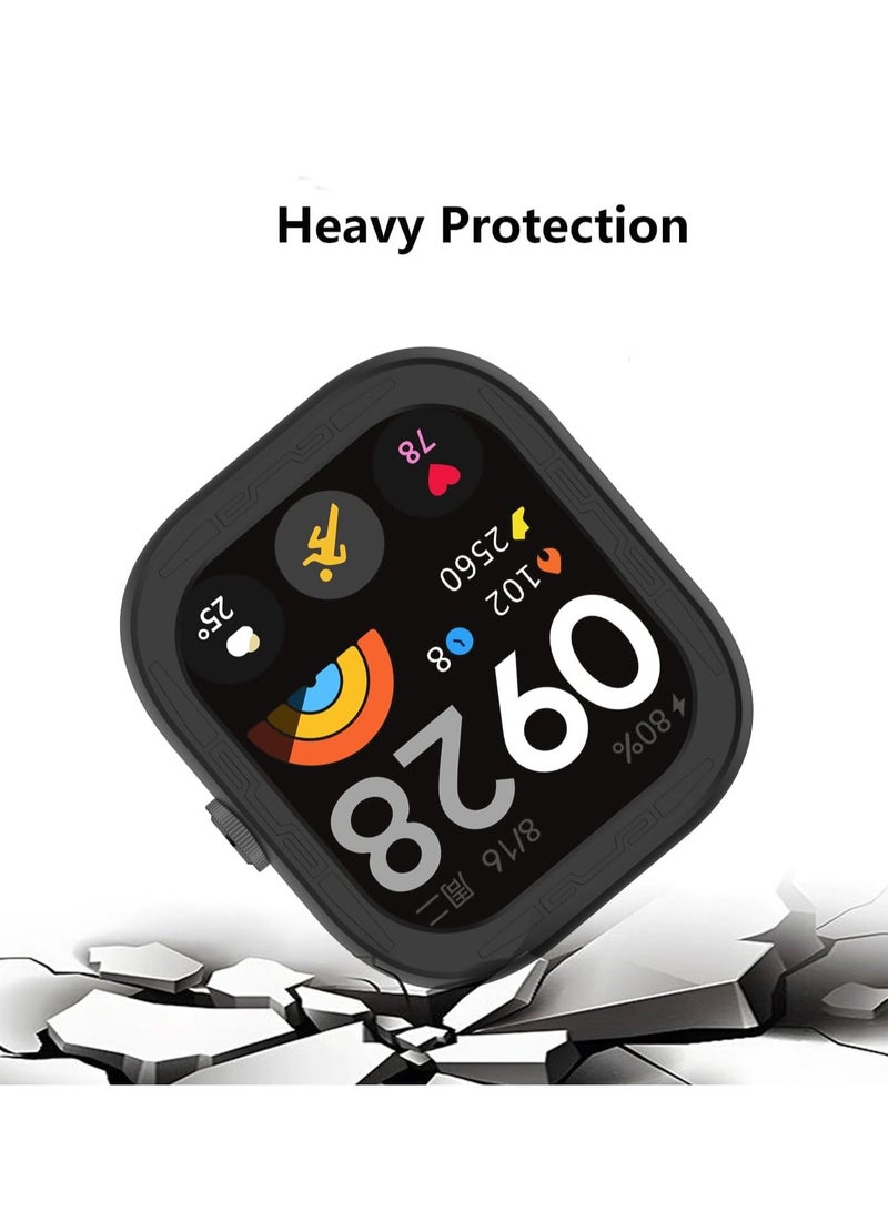 Cases Designed for Redmi Watch 4 ONLY Soft Silicone Lightweight Shell Drop-proof Scratch-Proof Flexible Protective Case Black and White 2 Pcs - Image 3