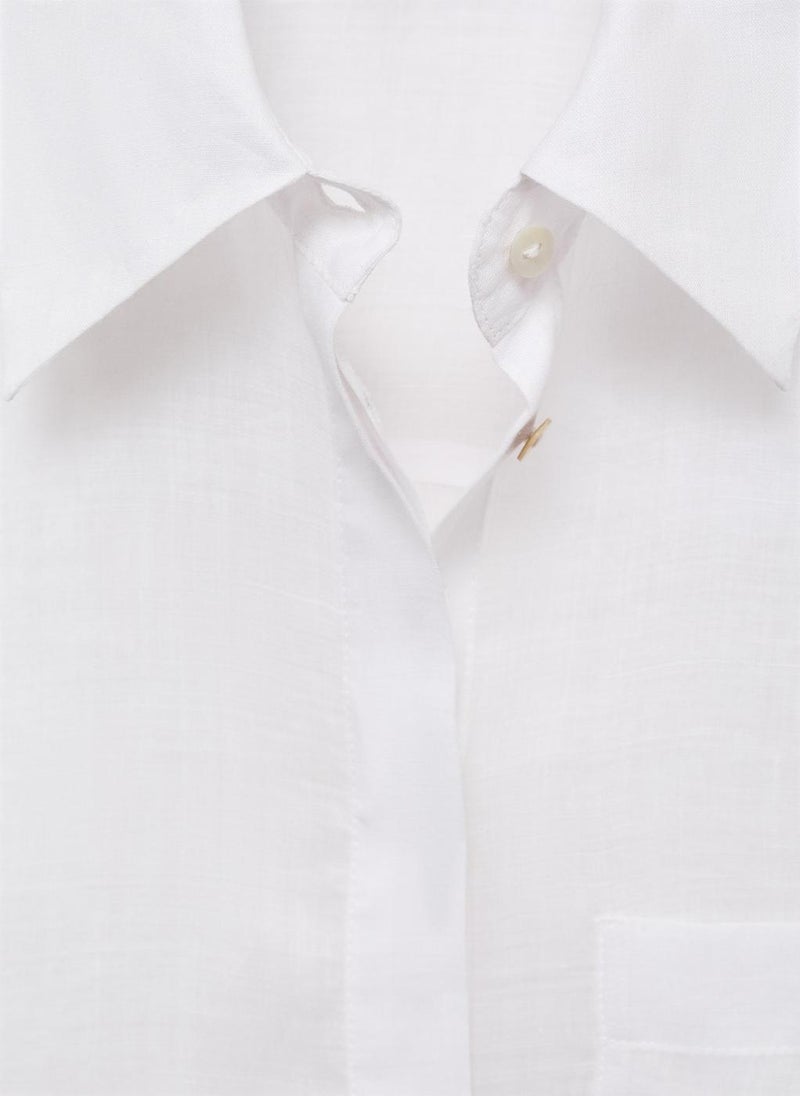 MANGO - Regular Ramie Shirt Pocket - Image 1