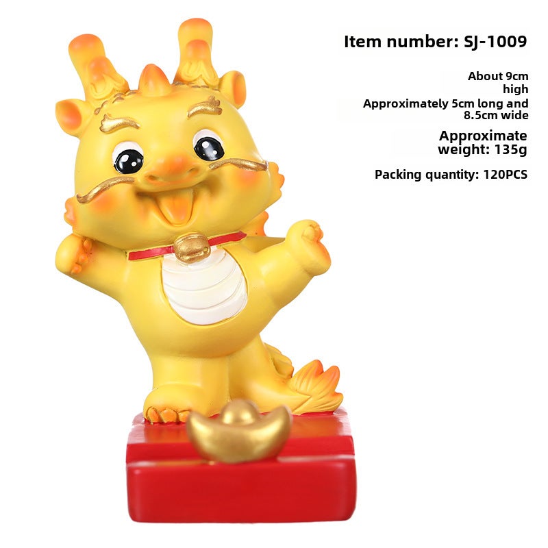 Resin Dragon Figurine Chinese Zodiac Home Decor 1009-Dragon mobile phone holder