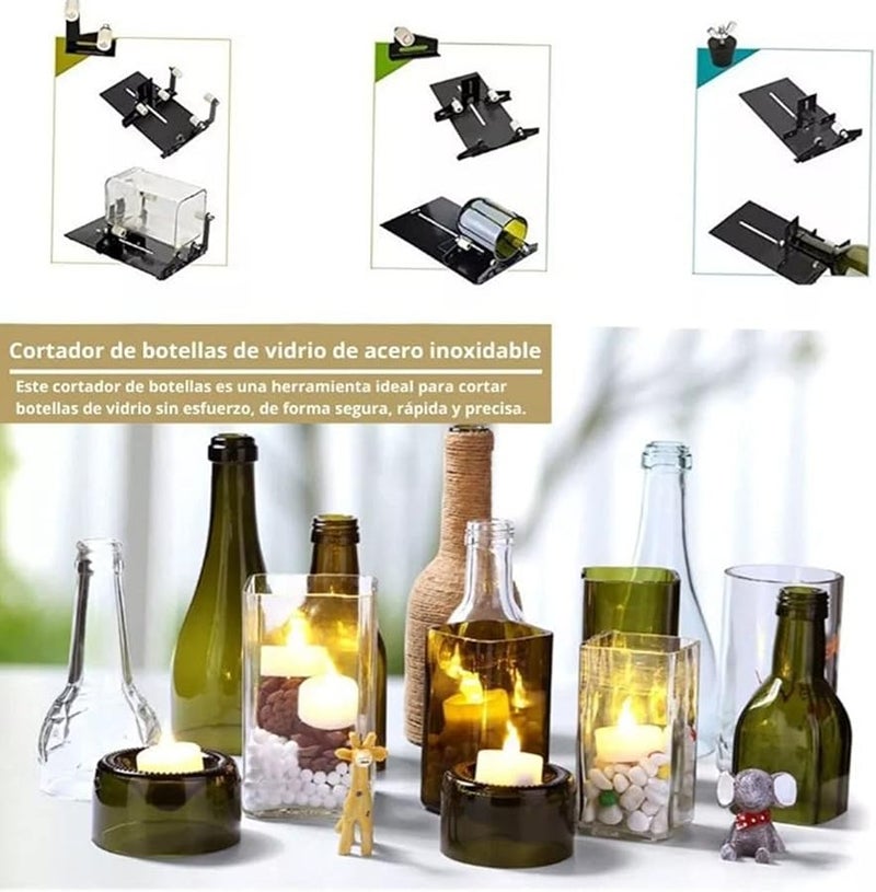 19PCS Glass Bottle Cutter Kit DIY Tool for Wine Beer Whiskey Bottles - Image 3