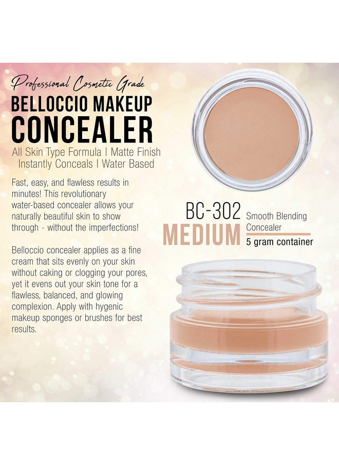 Belloccio High Definition Medium Shade Makeup Concealer 5 Gram Jar Conceal Imperfections Hide Blemishes Dark Under Eye Circles Cosmetic Cream Use Under Airbrush Foundation  - Image 3