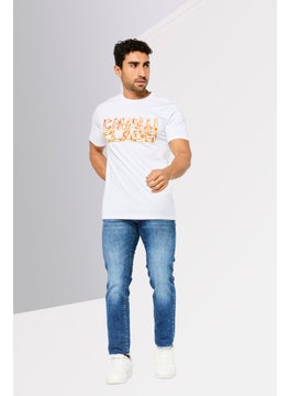 Cavalli Class Men Crew Neck Short Sleeve Brand Logo T-Shirts, White  - Image 2