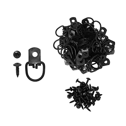 Mandala Crafts D Ring Picture Hangers Picture Hanger with Screws D Hooks for Picture Hanging D Rings Picture Hanging Hardware Black 1 316 x 58 Inches