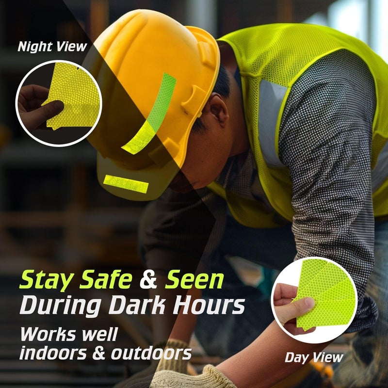 SmartSign 1.2 x 6 inch Red Reflective Strips - Pack of 4, Premium 3M Diamond Grade Reflective Stickers for Night Safety/Backpacks/Bicycles/Vehicles, Hi-Tack Adhesive, Made in USA - Image 3