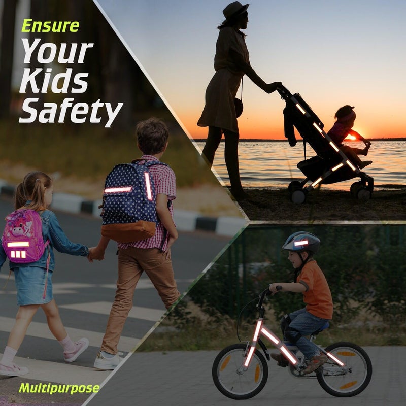 SmartSign 1.2 x 6 inch Red Reflective Strips - Pack of 4, Premium 3M Diamond Grade Reflective Stickers for Night Safety/Backpacks/Bicycles/Vehicles, Hi-Tack Adhesive, Made in USA - Image 4