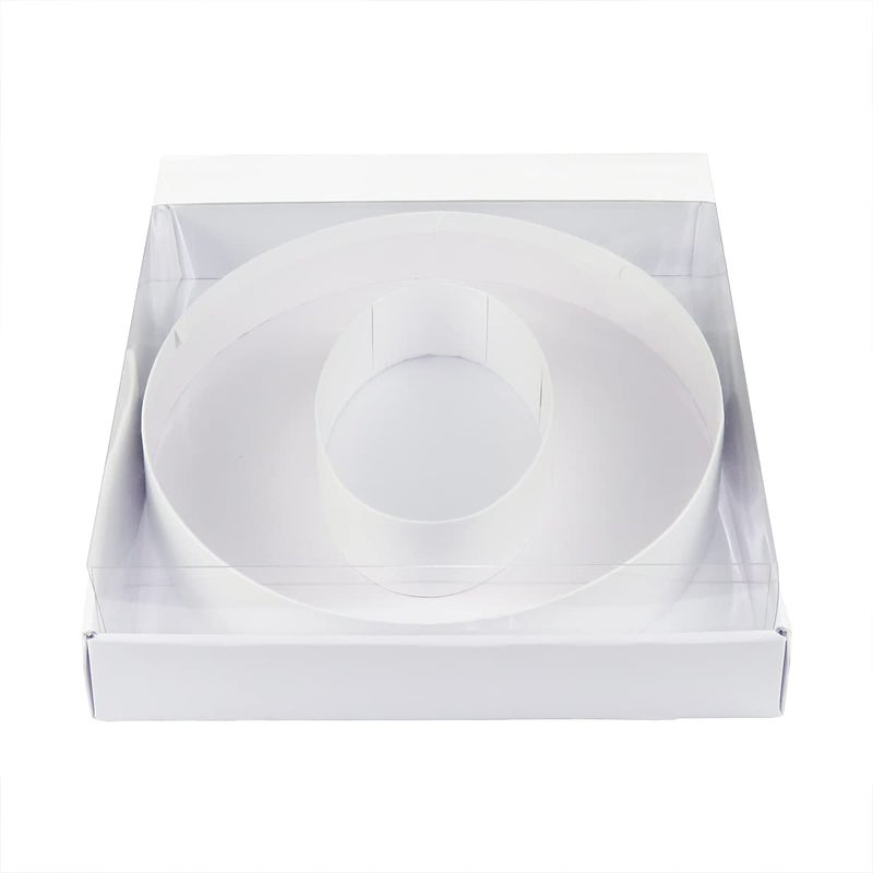 WENPACK WENPACK 125 Cardboard Number 0 Shaped Mache Decorative Strawberries Fillable Sweets Candy Box with Clear Lid White 0 